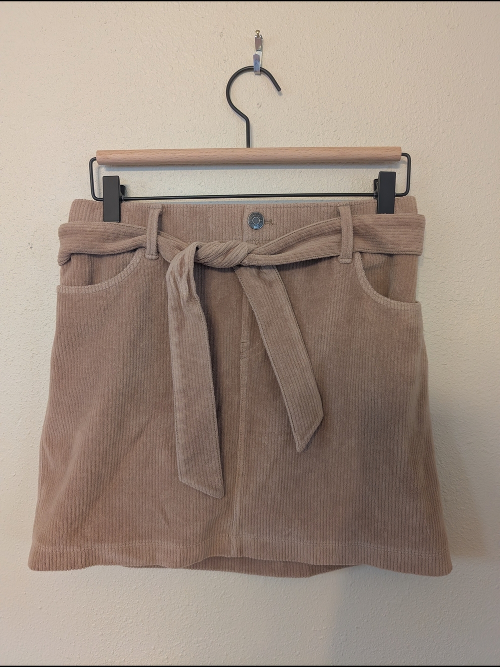 abercrombie kids Taupe Corduroy Tie-Waist Skort